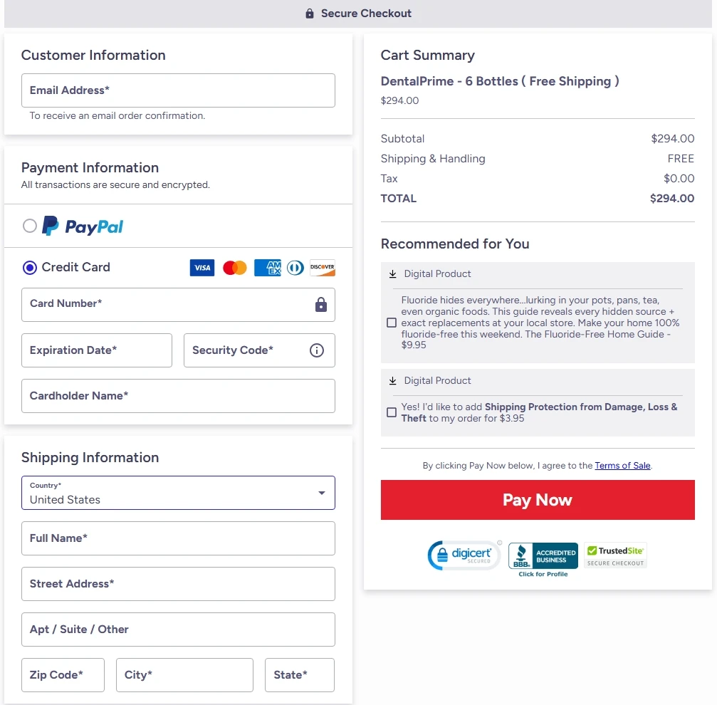 Secure Checkout Form